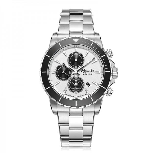 Alexandre Christie AC 6141 Silver White Black Man Limited Edition 25th Anniversary XXMSSSLBA Alexandre Christie AC 6141 Silver White Black Man Limited Edition 25th Anniversary XXMSSSLBA